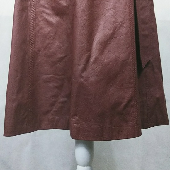 Vintage Cognac Leather Trench Coat – Timeless 90s Style, Size 7/8 - Picture 5 of 8